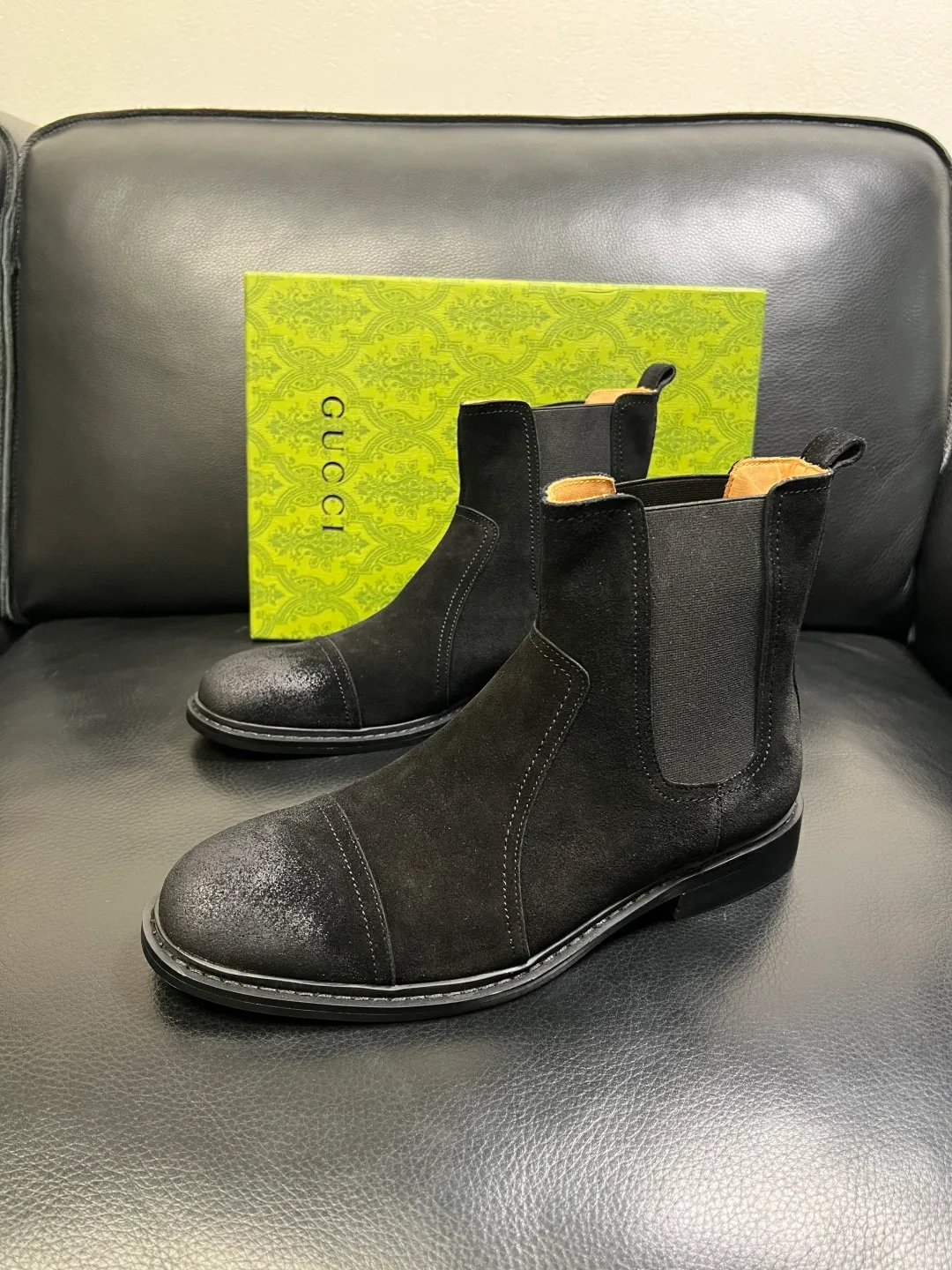 Men's shoes 💰900 Gucci High-quality top crafts Gucci Leather shoes and boots high-top series counter synchronization Original factory configuration, original cowhide imported from Italy, imported water-dyed cow lining, soles: original factory special supply original sole super comfortable, original factory and single goods High quality, welcome to compare and synchronization at the counter, code number 39-44 (customized 45)